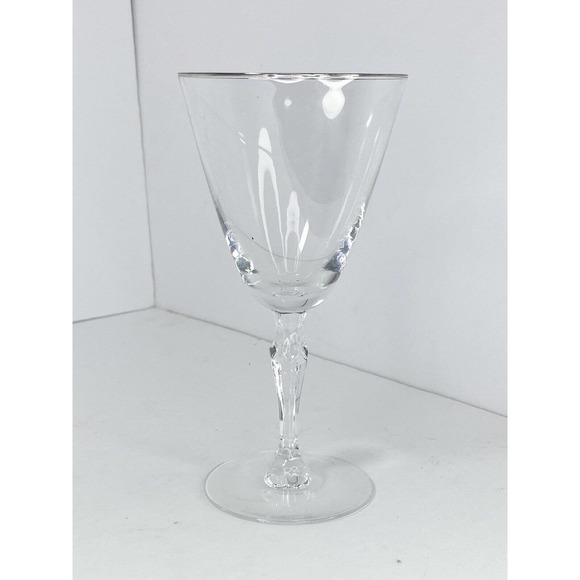 Fostoria PRISCILLA Clear Stem 6092, Set of 4 Wine Goblets, 7” - Picture 2 of 4